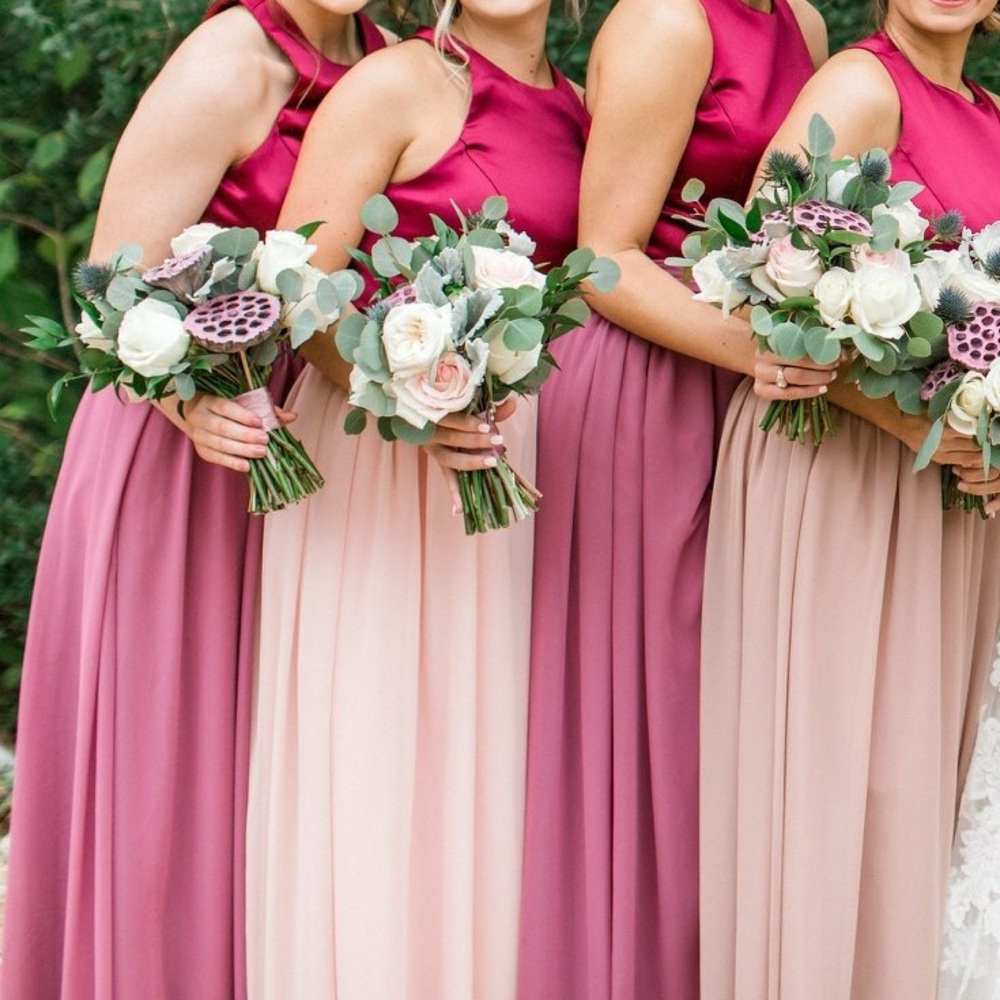 Bari Jay Two-Tone Mauve and Plum Maxi Dress - Picture 5 of 7